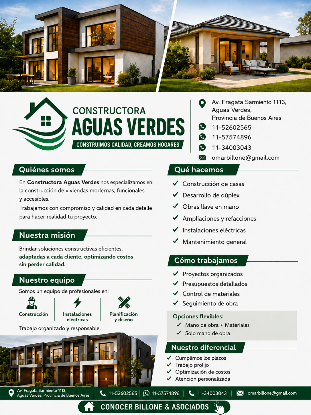 Constructora Aguas Verdes - Viviendas y obras en La Costa